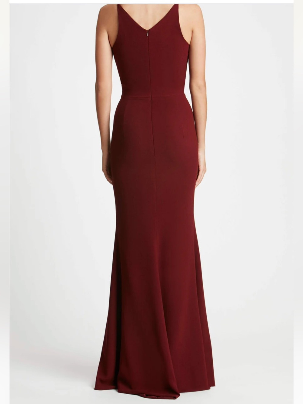 Dress The Population Elegant Burgundy V-Neck Slit Evening Dress 💋🌹 - Picture 2 of 16